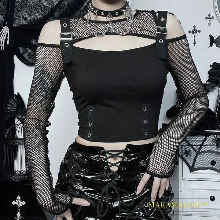 Show Off Your Edgy Style with Gothic Punk Crop Tops