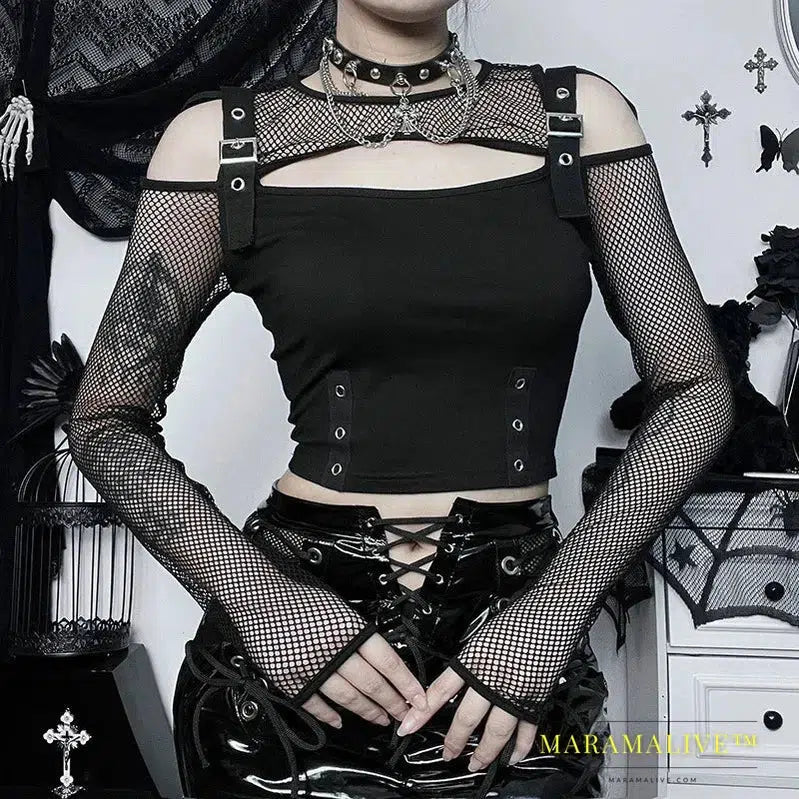 Show Off Your Edgy Style with Gothic Punk Crop Tops