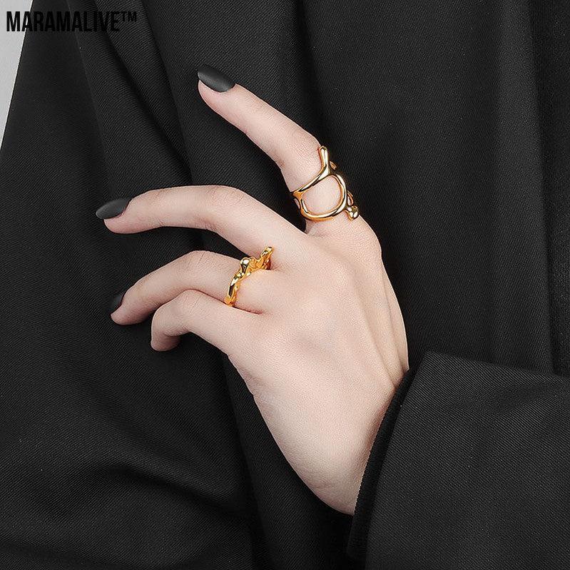 Simple And Versatile Light Luxury Punk Ring Ring