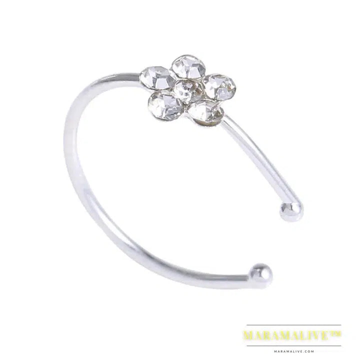 Single Unique New Alloy Branch Tragus Piercing Earring For Women Clip Earing 2024 Also Can Be Nose Ring