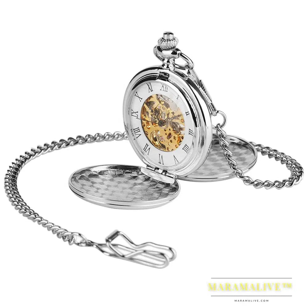 Skeleton Dial Watch with Chain - Perfect Loved One's Gift