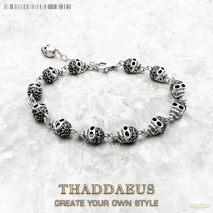 Skull Bracelet - Pave Link Chain Bracelet For Women Men Punk Jewelry