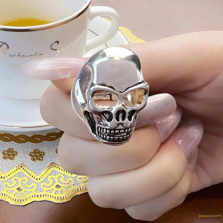 Skull Ring,Europe Rebel Street Fashion Good Jewerly For Women Men,Punk Gift In 925 Sterling Silver,Super Deals