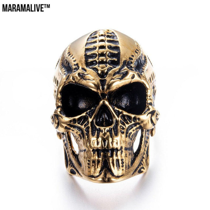 Skull punk ring hip-hop male ring