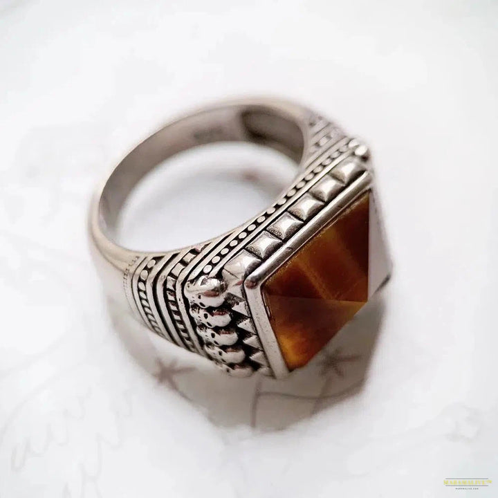 Skulls Brown Cocktail Ring,Europe Style Fine,Jewelry For Men & Women,2022 Brand New Ethnic Gift In 925 Sterling Silver