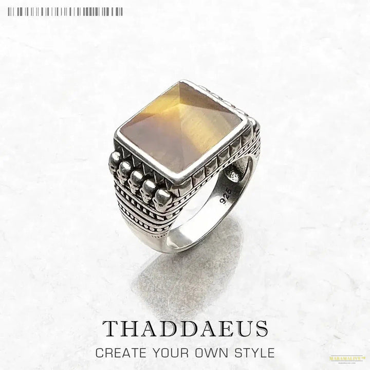 Skulls Brown Cocktail Ring,Europe Style Fine,Jewelry For Men & Women,2022 Brand New Ethnic Gift In 925 Sterling Silver