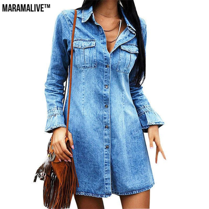 Slim Fit Denim Dress Fashion