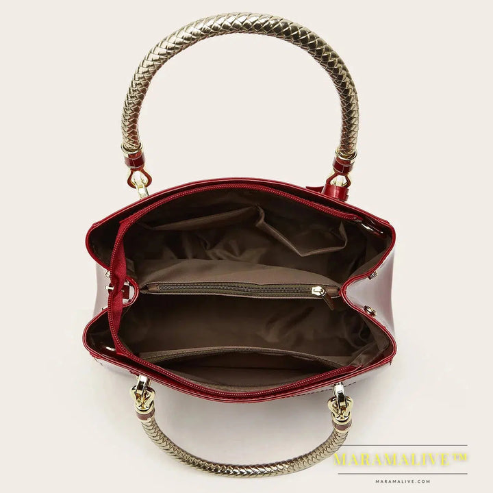 Smooth Handbags for Women Faux Leather Hand Bags for Women Trend 2024 Ladies Hand Bag Luxury Designer Blue Black Red Pink Beige