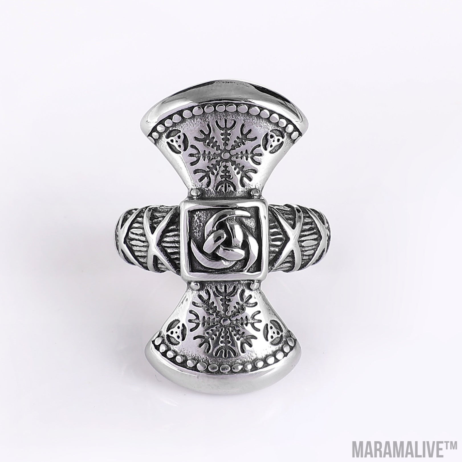 Snowflake Rune Titanium Steel Ring Punk Retro Style Accessories