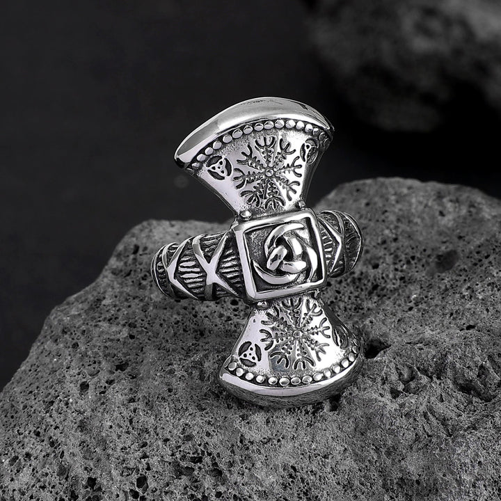 Snowflake Rune Titanium Steel Ring Punk Retro Style Accessories