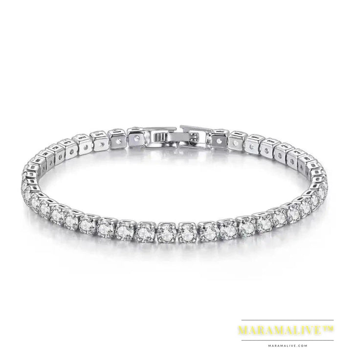 Solid 18K 14K Gold Moissanite Tennis Bracelet for Women D VVS1 Round 925 Sterling Silver Luxury Bracelet for Engagement