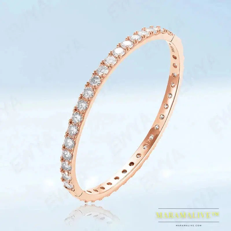 Sparkling D Color 3/4mm Full Moissanite Tennis Bracelet Bangle For Women 925 Silver Plated 18K Diamond Link Chain Bracelets