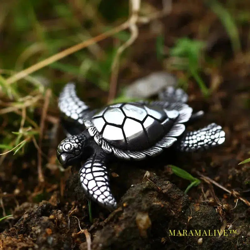 Special Design 316L Stainless Steel Sea Turtle Pendant 3D Men's Pendant Cute Jewelry For Men Women