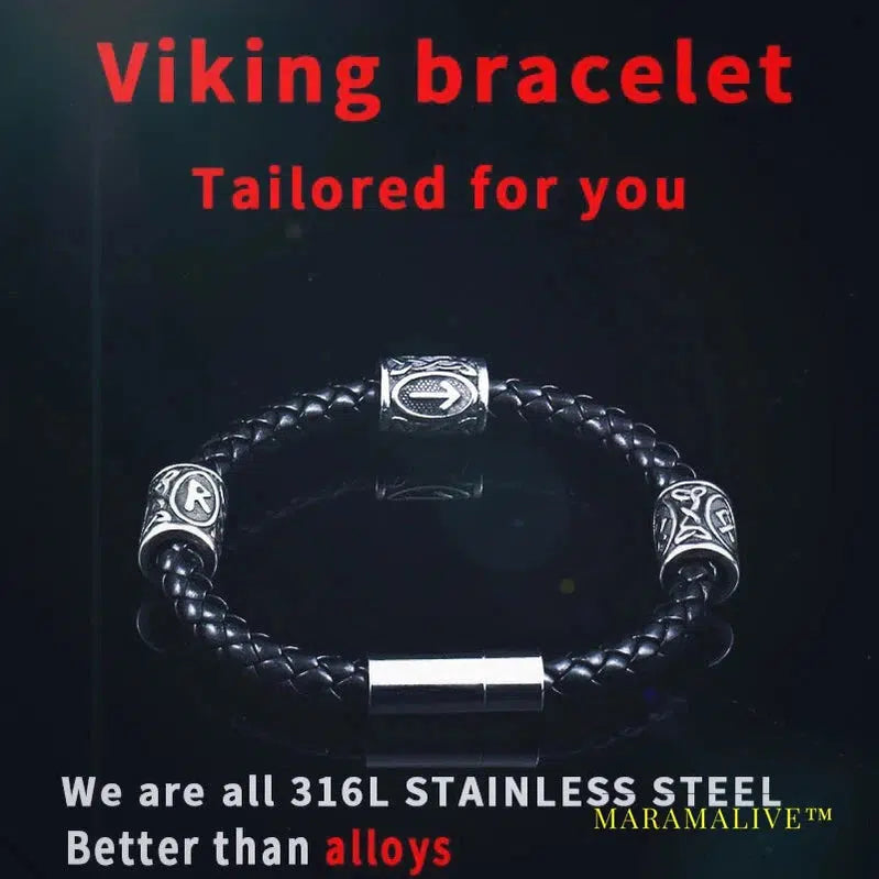 Stainless Steel 24pcs Runes Charms Beads Norse Viking Pagan Aromatherapy Amulet Odin DIY Bracelets Bangles jewelry