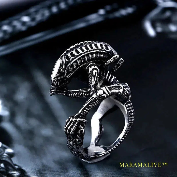 Stainless Steel Alien Predator Finger Rings For Men alien Predator high quality jewelry