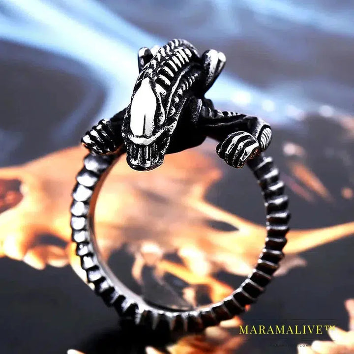 Stainless Steel Alien Predator Finger Rings For Men alien Predator high quality jewelry