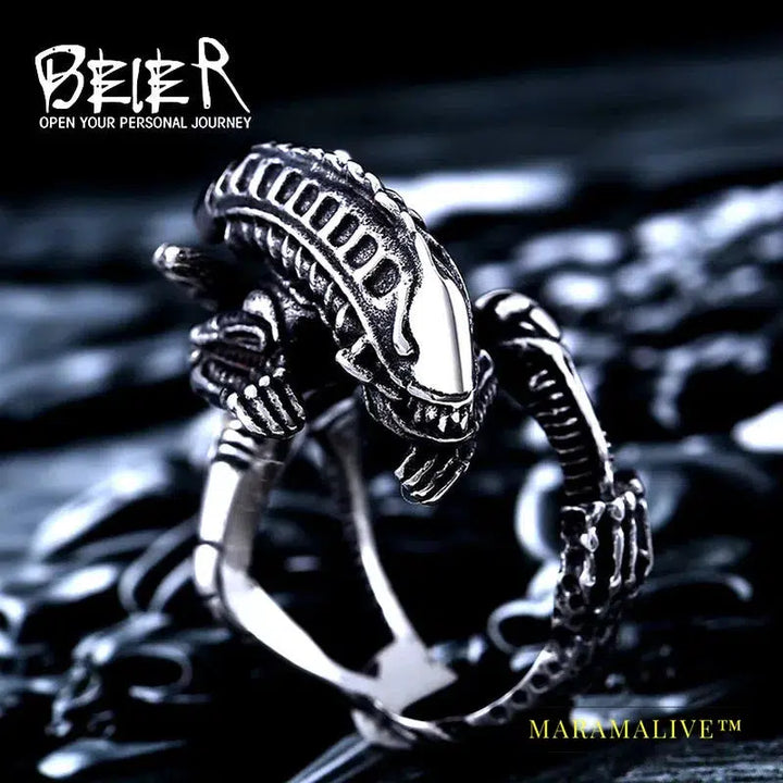 Stainless Steel Alien Predator Finger Rings For Men alien Predator high quality jewelry