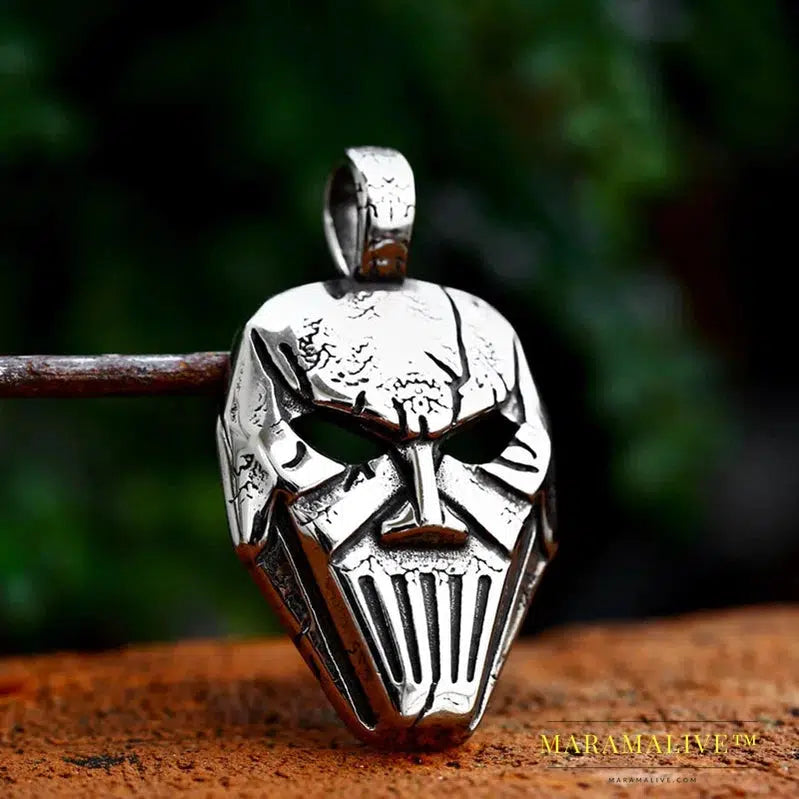 Stainless Steel Biker Jason Voorhees Hockey Halloween pendant necklace with red color Antique Cool Jewelry