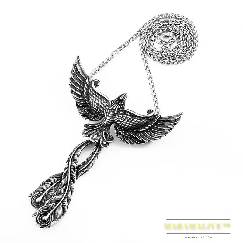 Stainless Steel Charm Phoenix Pendant China Mythological Bir Animal Pendant High-quality Jewelry Gifts