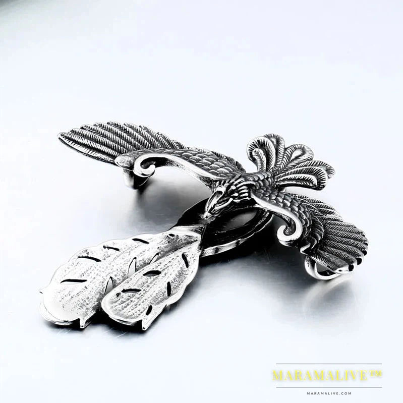 Stainless Steel Charm Phoenix Pendant China Mythological Bir Animal Pendant High-quality Jewelry Gifts