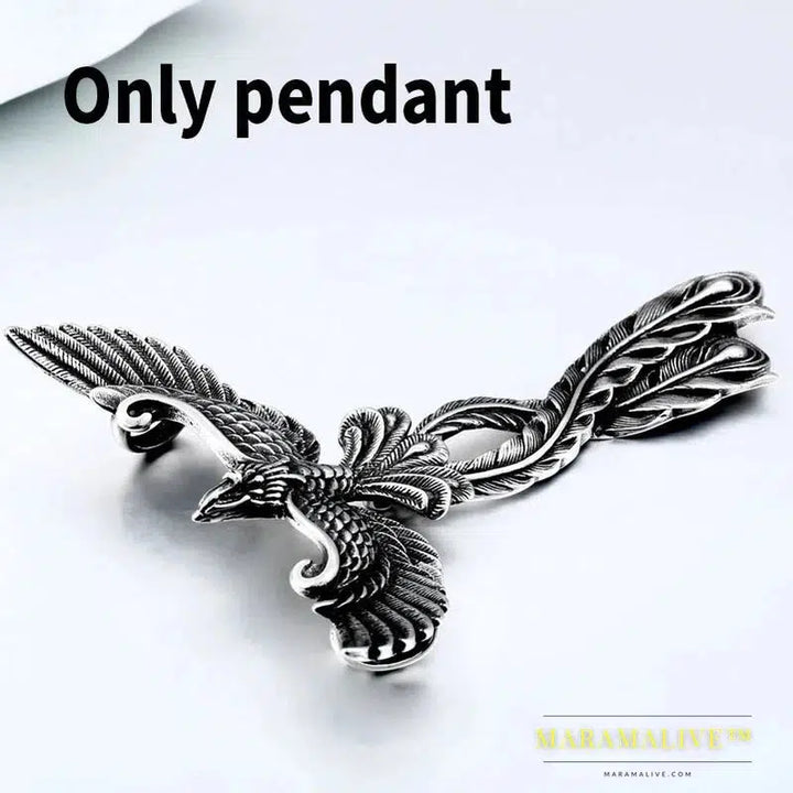 Stainless Steel Charm Phoenix Pendant China Mythological Bir Animal Pendant High-quality Jewelry Gifts