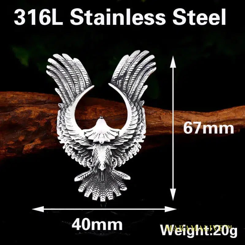 Stainless Steel Eagle Pendant Necklace | Classic Eagle Jewelry