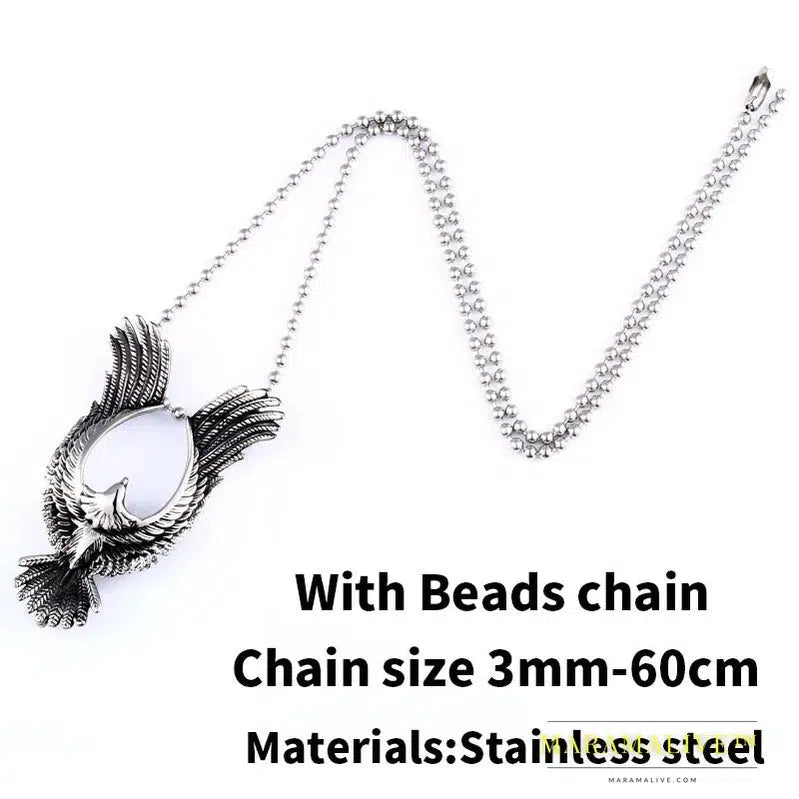 Stainless Steel Eagle Pendant Necklace | Classic Eagle Jewelry