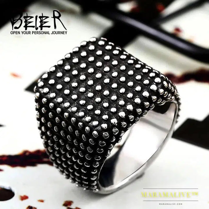 Stainless Steel Gothic Ball Men's Rings Fashion Rock High Quality Jewelry