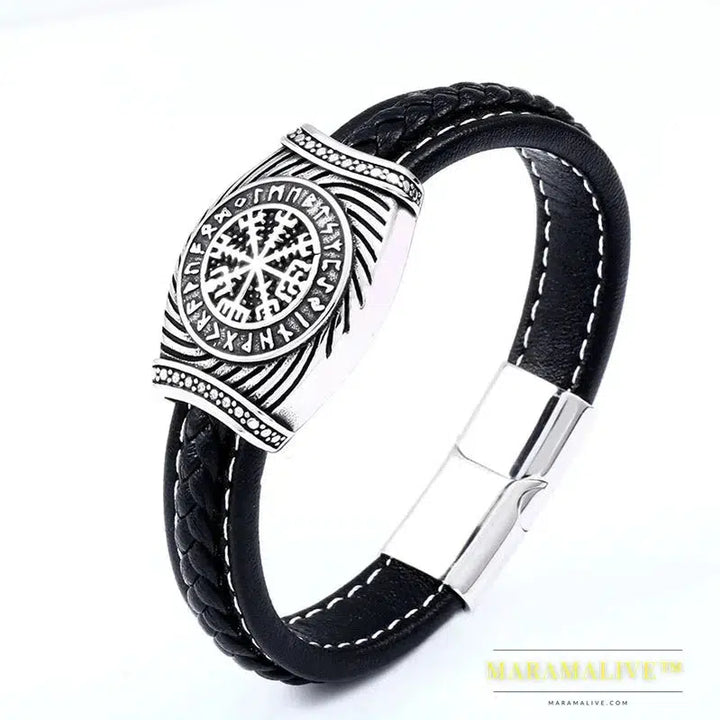 Stainless Steel Nordic Viking Stacked Triangle Bangle Novos Symbol High Quality Jewelry