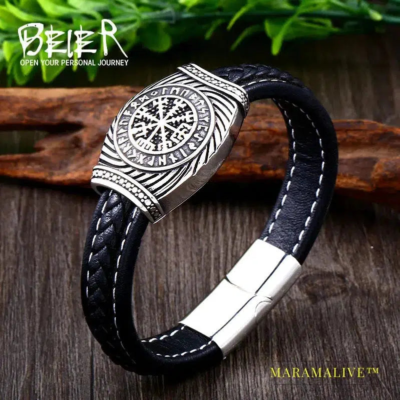 Stainless Steel Nordic Viking Stacked Triangle Bangle Novos Symbol High Quality Jewelry