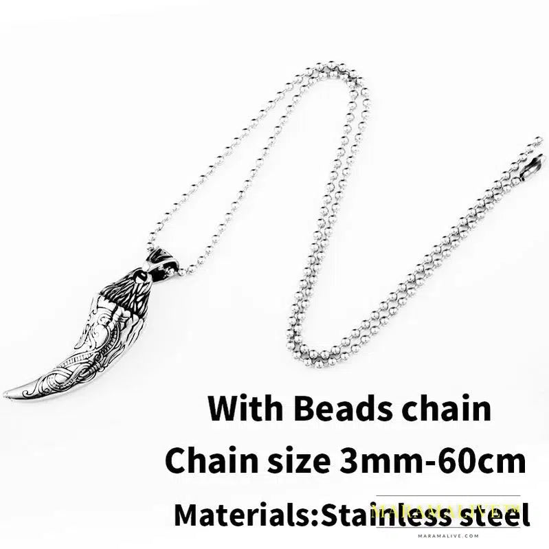 Stainless Steel Norse Viking Dragon Pendant Necklace Thor's Hammer Mjolnir Scandinavian Amulet Men Jewelry