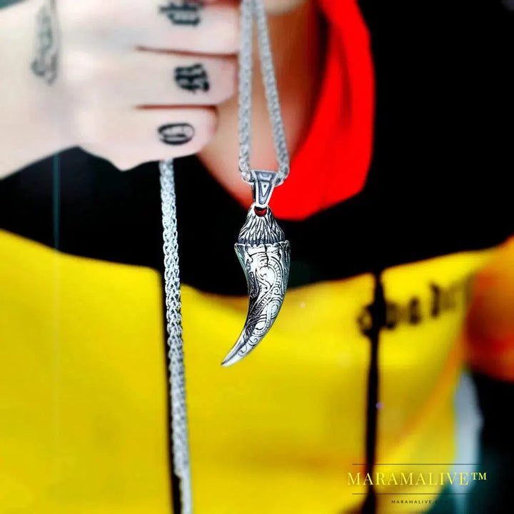 Stainless Steel Norse Viking Dragon Pendant Necklace Thor's Hammer Mjolnir Scandinavian Amulet Men Jewelry