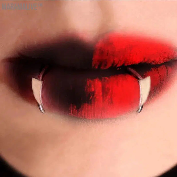 Stainless Steel Personalised Sharp Teeth Fake Piercing Lip Ring Punk Exaggerated Jewelry for Women Gothic Body Jewelry