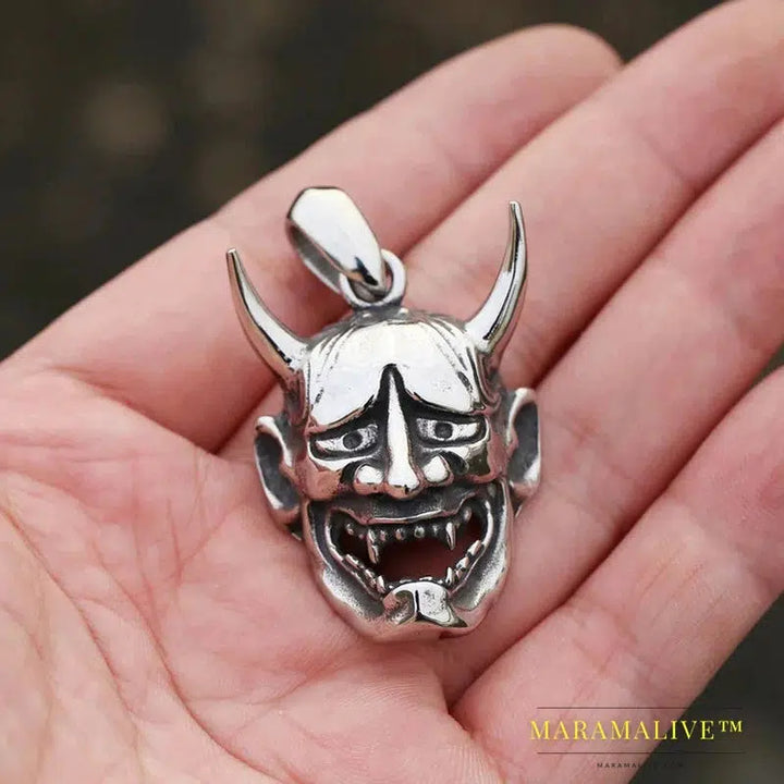 Stainless Steel Prajna Evil Dragon Head Men Pendant Necklace Punk Animal High Quality Jewelry