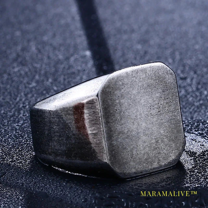 Stainless Steel Ring Top Quality Old Style Simple Ring For Men Antique Fashion Jewelry