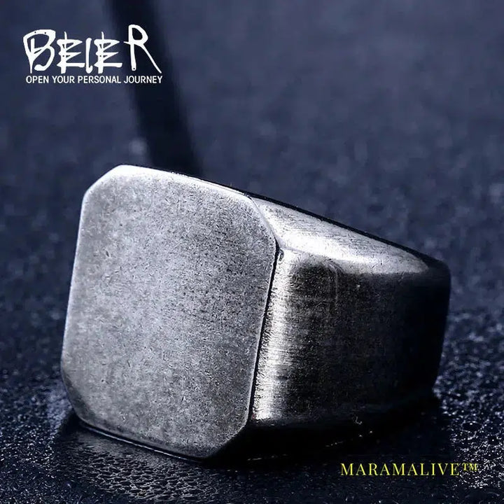 Stainless Steel Ring Top Quality Old Style Simple Ring For Men Antique Fashion Jewelry