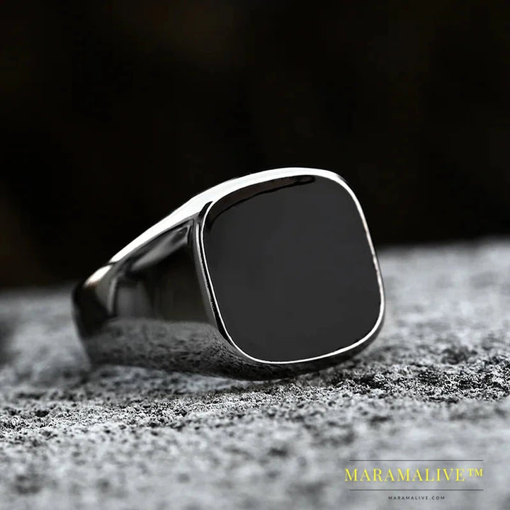 Stainless Steel Viking High Quality High Polished Mirror Ring Signet Solid Fashion Jewelry For Men