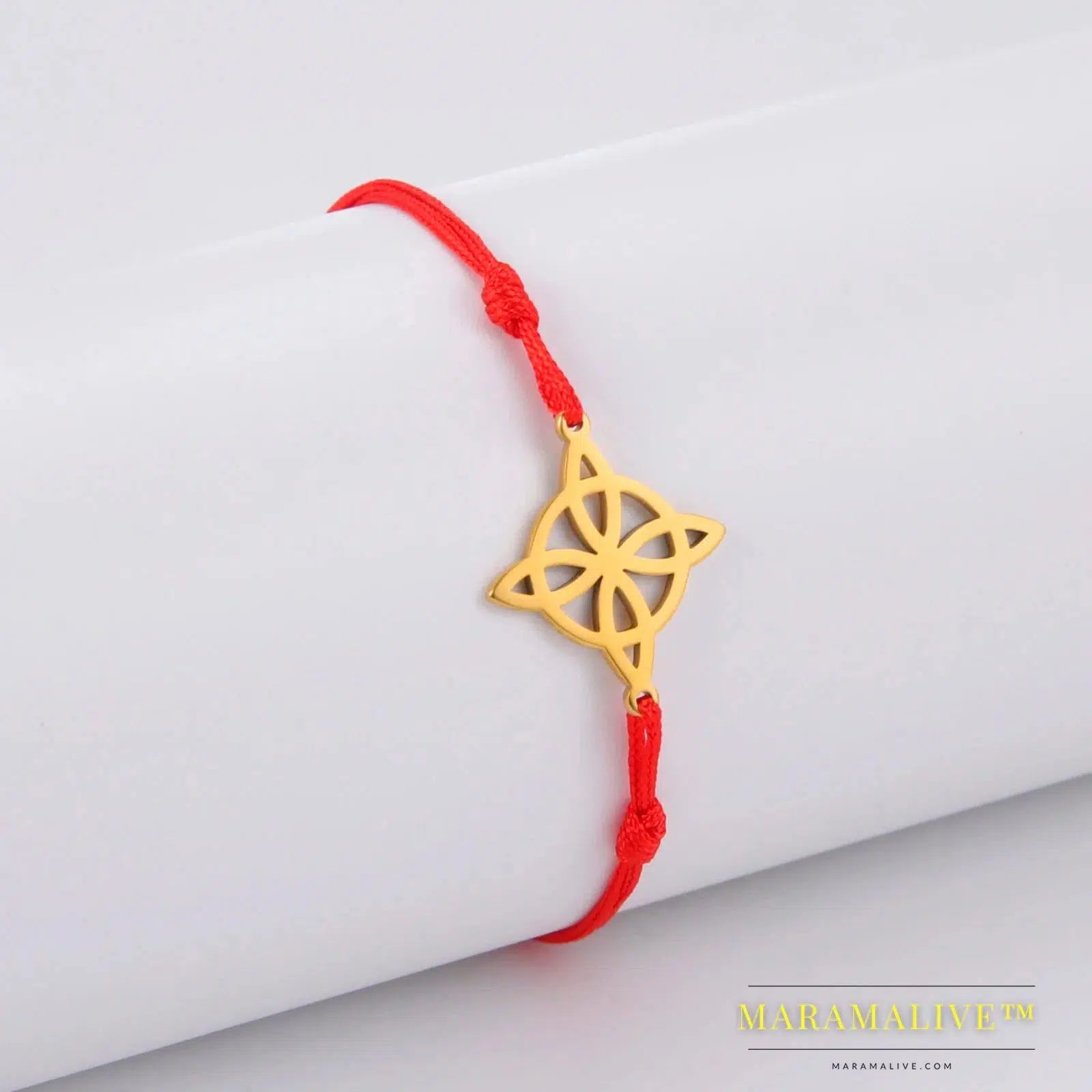 Stainless Steel Witch Knot Bracelet for Women Adjustable Cross Moon Star Lucky Red Rope String Bracelets Jewelry