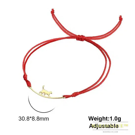 Stainless Steel Witch Knot Bracelet for Women Adjustable Cross Moon Star Lucky Red Rope String Bracelets Jewelry