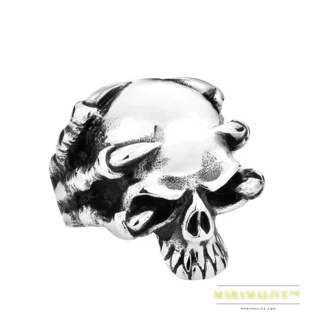 Stainless Steel high quality Gothic Punk Claw Thing king Skull Skeleton Men's Rings