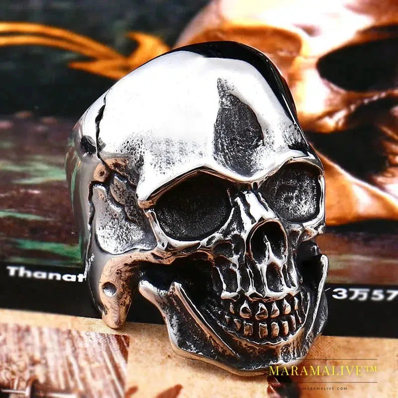 Stainless Steel ring biker Ring Cool Punk Man's Skull Ring Stainless Steel special fashion jewelry