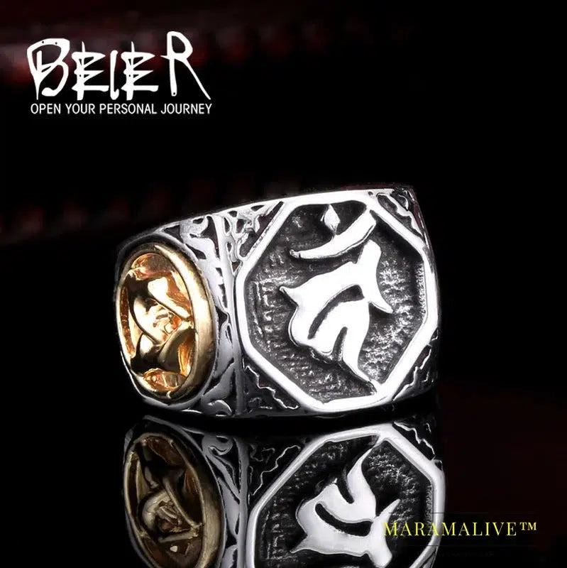 Stainless Steel ring top quality Buddhism Acalanatha Ring for Man titanium steel jewelry