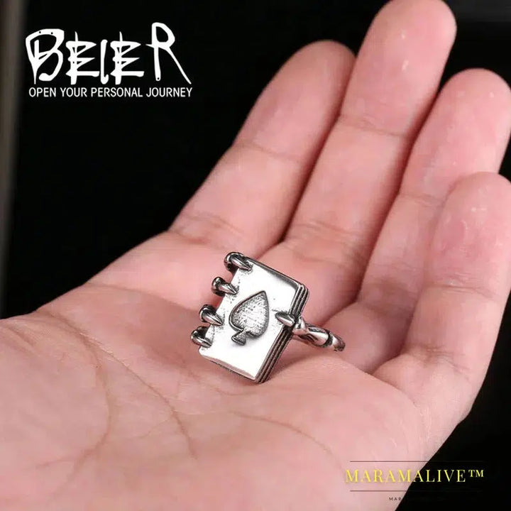 Stainless Steel ring top quality poker style dragon claw ring fashion jewelry