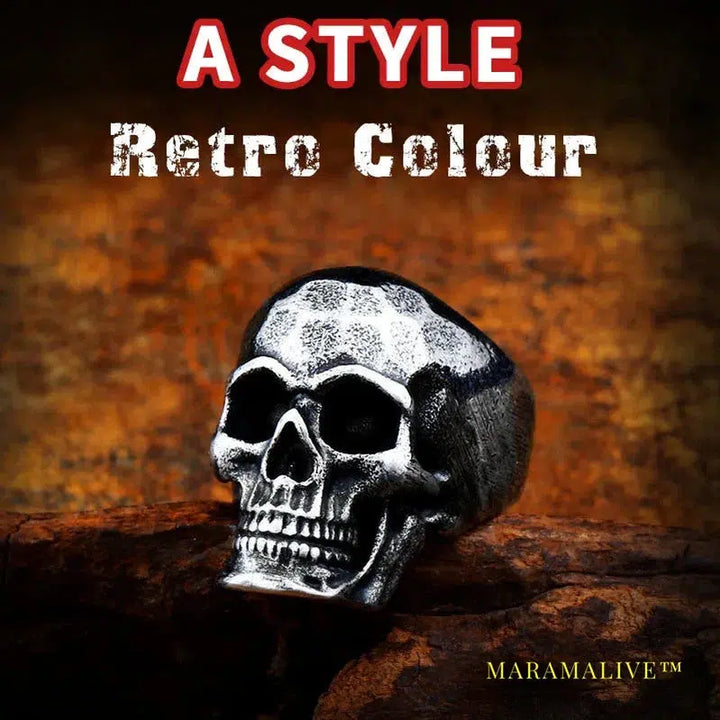 Stainless steel punk Gold Color skull soul leader can be moved three style Ring men Party fashion Retro jewelry