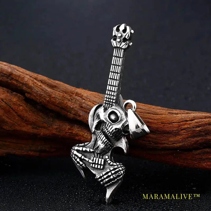 Stainless steel punk rock accessories fashion hip hop skull victory Entertaining to death gesture necklace pendant