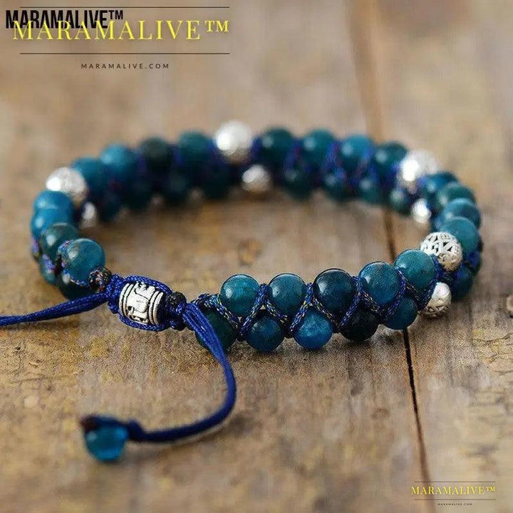 Steampunk 6Mm Apatite Braided Bracelet