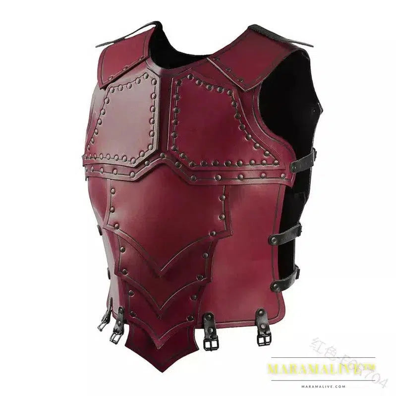 Steampunk Adjustable Faux Leather Viking Armor Equestrian Fencing Chest and Back Plate for Medieval Halloween Cosplay Costume