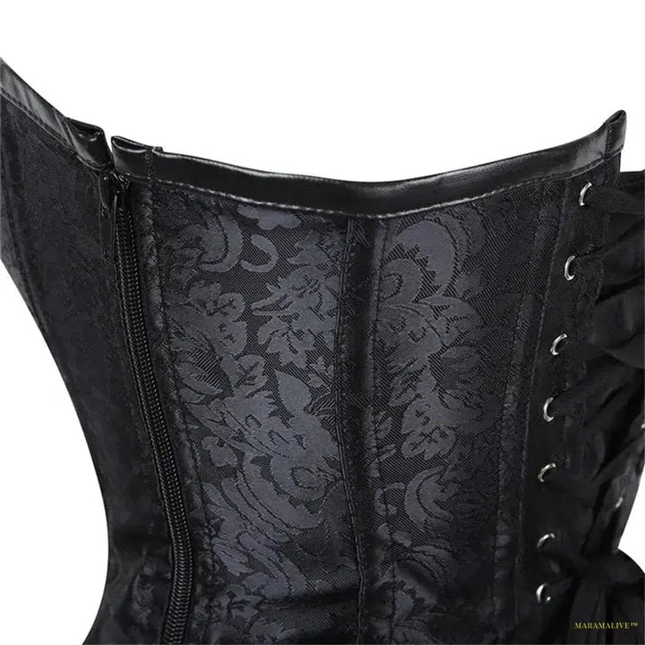 Steampunk Corset Gothic Corsets for Women Shapewear 11 Steel Bone Side Zipper Overbust Black Red Waist