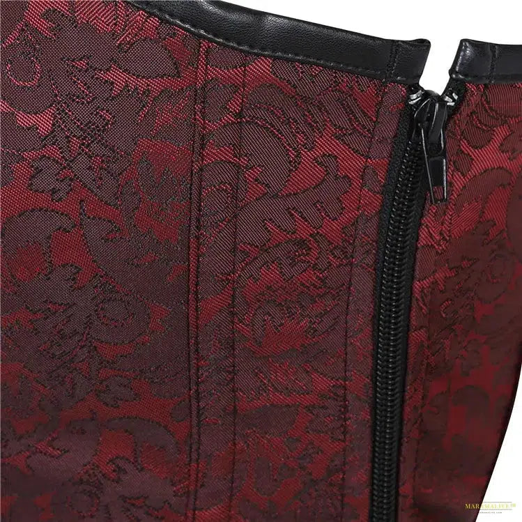 Steampunk Corset Gothic Corsets for Women Shapewear 11 Steel Bone Side Zipper Overbust Black Red Waist