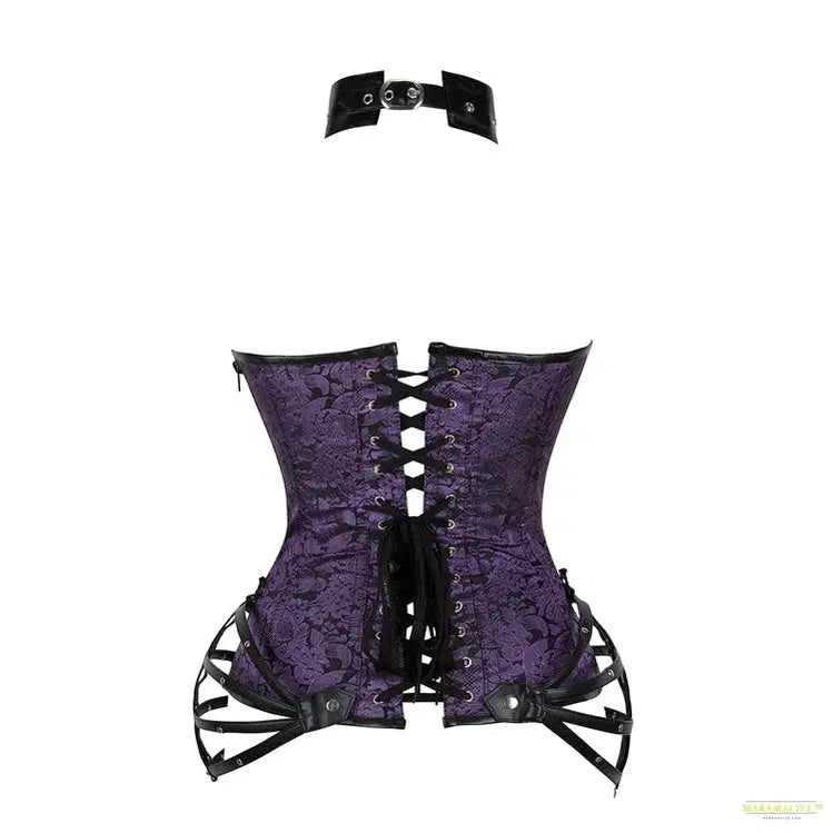 Steampunk Corset Gothic Corsets for Women Shapewear 11 Steel Bone Side Zipper Overbust Black Red Waist